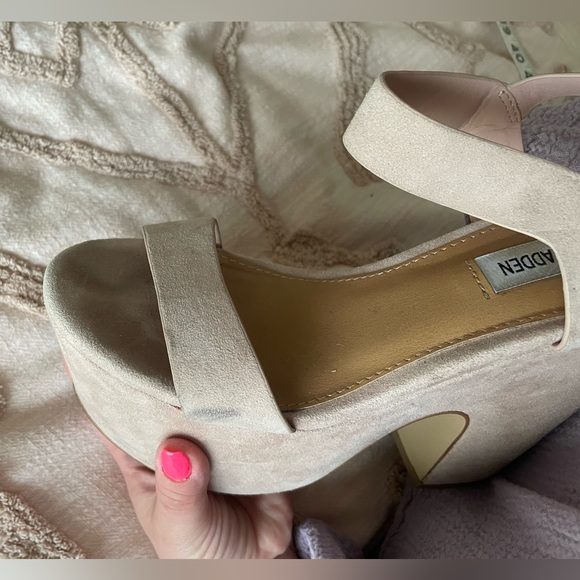 RARE Steve Madden Advice Suede Platform Sandal In Blush Size 7 - Picture 13 of 16